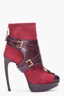Alexander McQueen Oxblood Stirrup Buckle Boot - Lyst