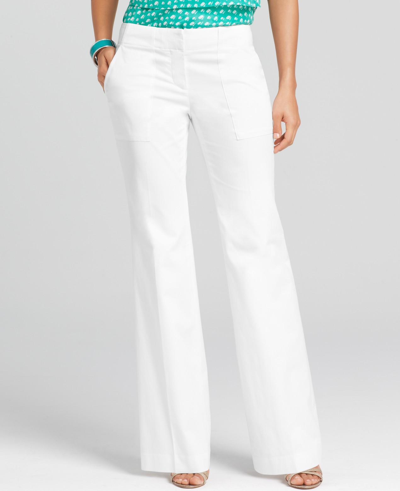 petite white trousers