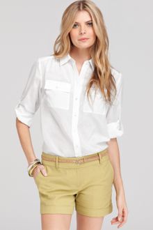Ann Taylor Silk Cotton Button Down Camp Shirt - Lyst