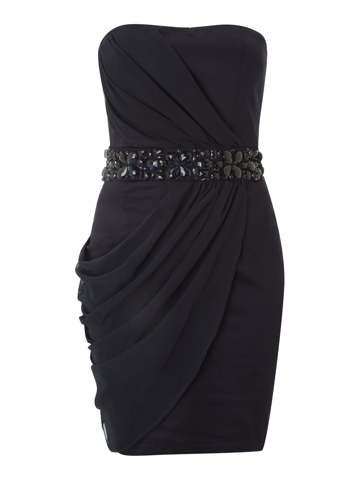 Ax Paris Ax Paris Jewelled Strapless Dress in Black (navy) Lyst