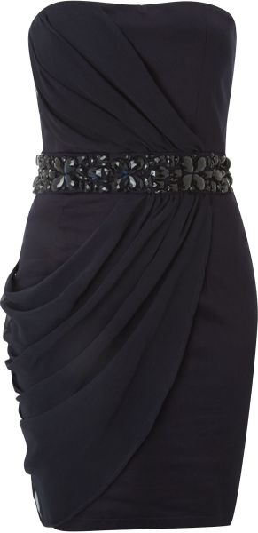 Ax Paris Ax Paris Jewelled Strapless Dress - Lyst