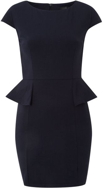 Ax Paris Ax Paris Peplum Cap Sleeve Dress in Black (navy) - Lyst