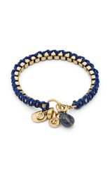 Brooks Brothers Metal Link Bracelet with Woven Ribbon
