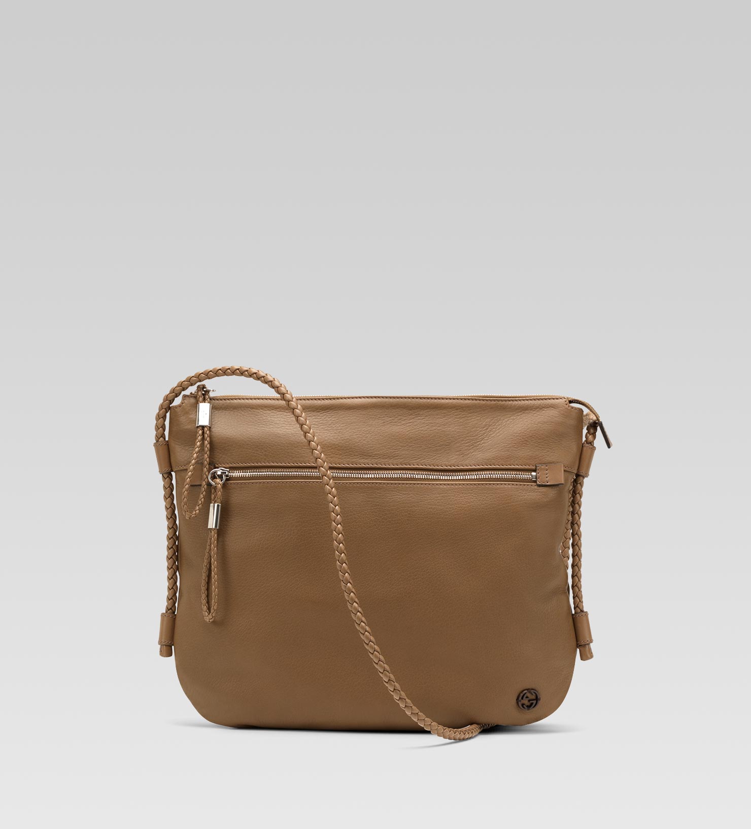Gucci Medium Messenger Bag with Leather Interlocking G Detail in Brown for Men | Lyst