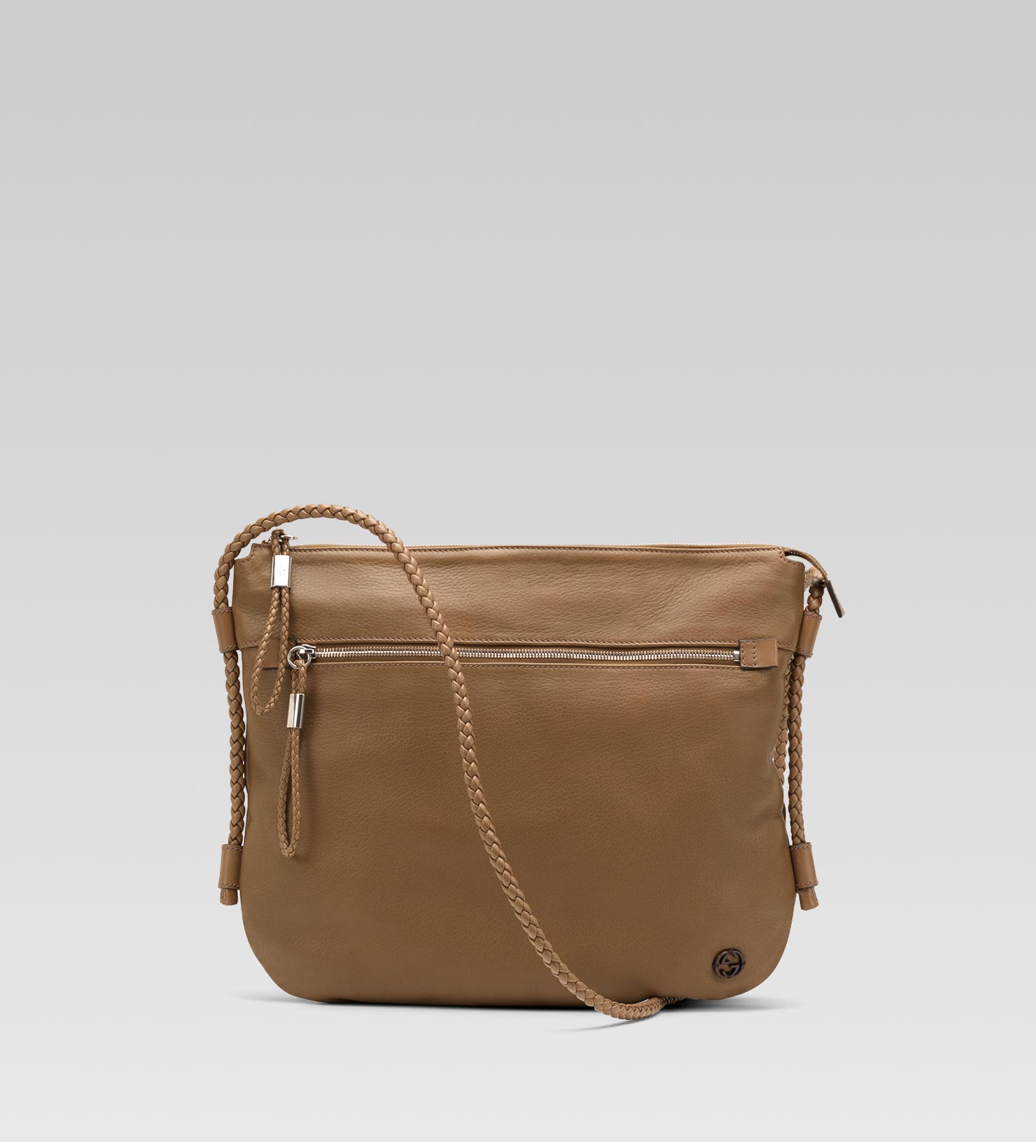 Gucci Medium Messenger Bag with Leather Interlocking G Detail in Brown