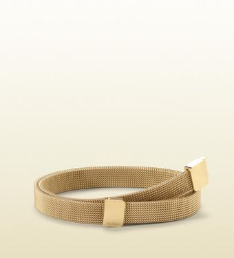 Gucci Skinny Metallic Belt with Interlocking Buckle - Lyst