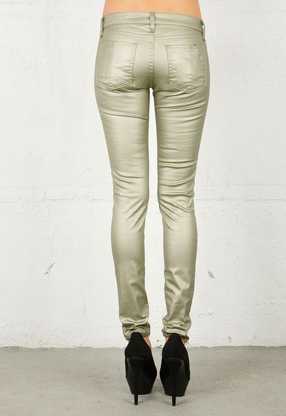 Rag & Bone Metallic Legging in Gold (champagne) - Lyst