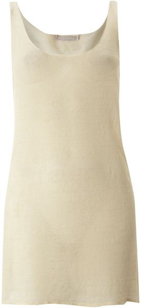 Stefanel Linen Tank - Lyst