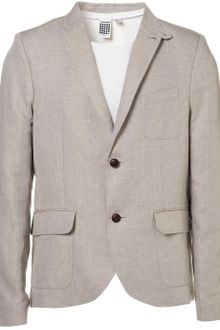 Topman Bran Linen Skinny Blazer - Lyst