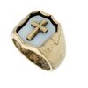 Topshop Cross Shield Ring in Gold (white) - Lyst