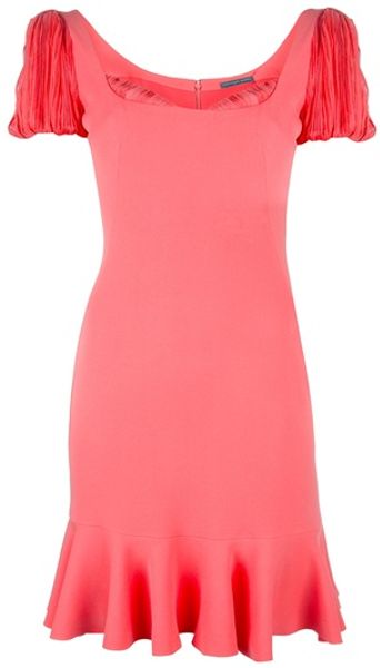 Alexander Mcqueen Peplum Dress in Orange - Lyst