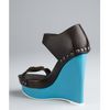 Balenciaga Black Leather Studded Wedge Sandals in Black - Lyst