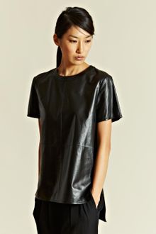 Givenchy Womens Lamb Leather Manches Top - Lyst