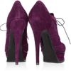 Yves Saint Laurent Suede Brogue Ankle Boots in Purple - Lyst