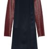 3.1 Phillip Lim Leather sleeved Silk Crepe De Chine Dress in Blue (navy) - Lyst