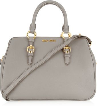 Miu Miu Textured Leather Tote - Lyst