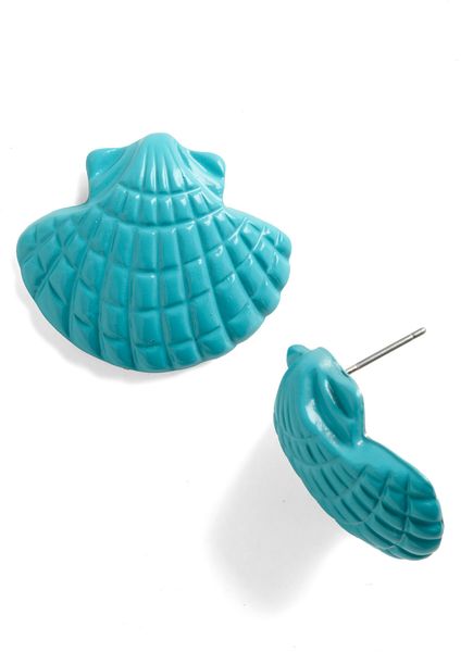 Modcloth Shell Me Another Earrings in Blue (ocean) - Lyst
