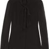 Valentino Pussy bow Silk georgette Blouse in Black - Lyst