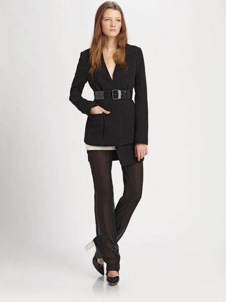 3.1 Phillip Lim Sheer Skirt Overlay Trousers in Black - Lyst