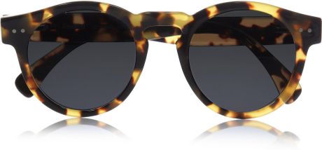 Illesteva Leonard Roundframe Acetate Sunglasses in Brown (black) - Lyst