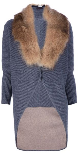Jo No Fui Ribbed Cardigan in Gray (grey) - Lyst