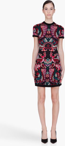 McQ by Alexander McQueen Red Knit Griffin Dress - Lyst