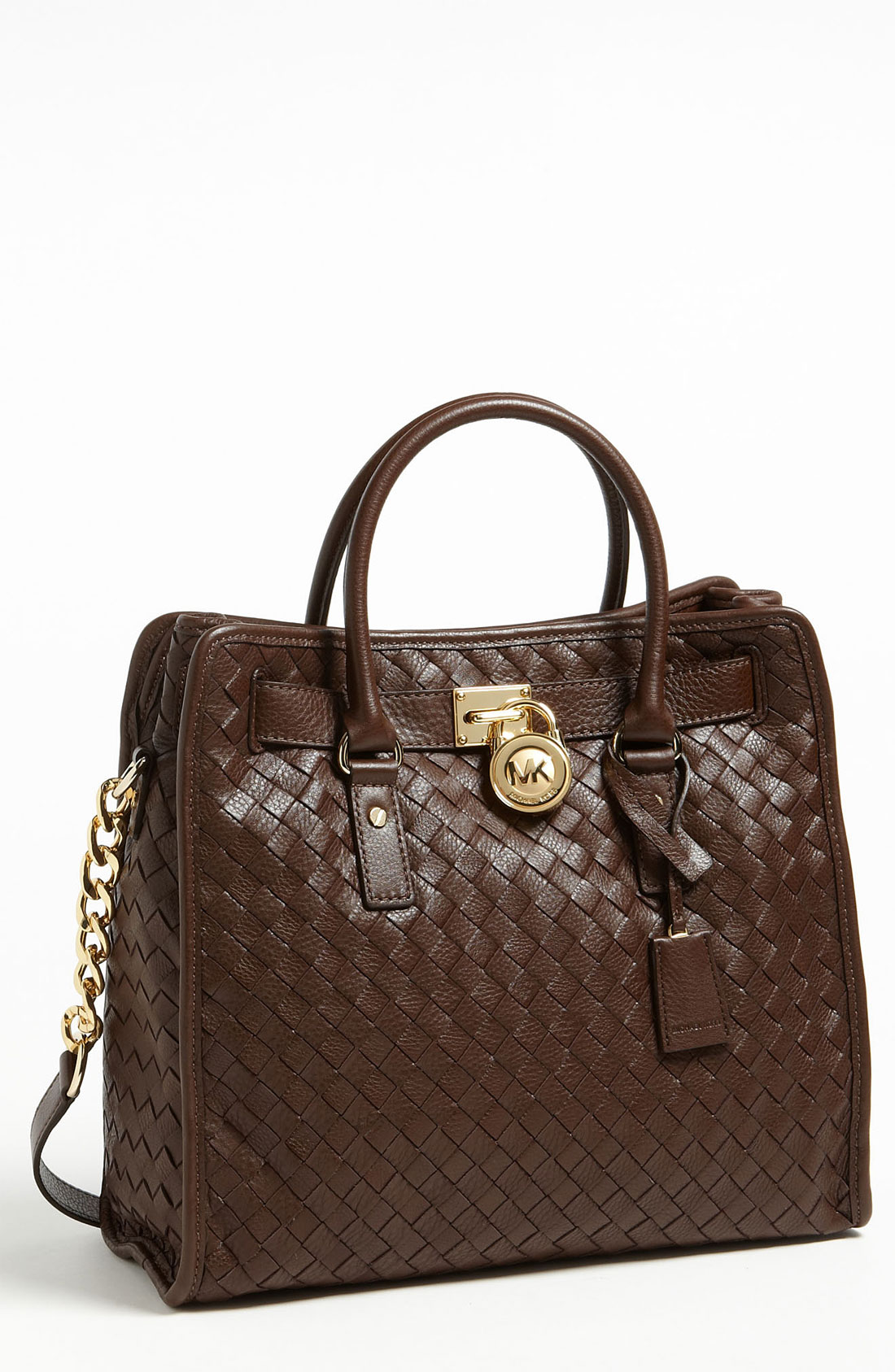 Michael Michael Kors Hamilton Large Woven Leather Tote in Brown (mocha) | Lyst
