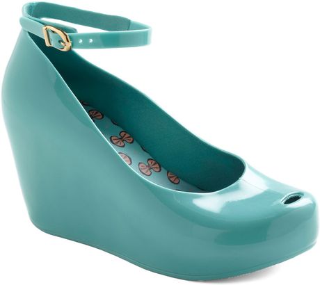 Modcloth Peep Into The Future Wedge in Blue (teal) - Lyst