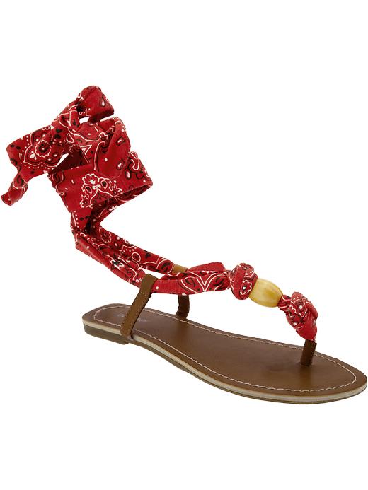 Old Navy Printed Scarftie Sandals in Red (red bandana) Lyst