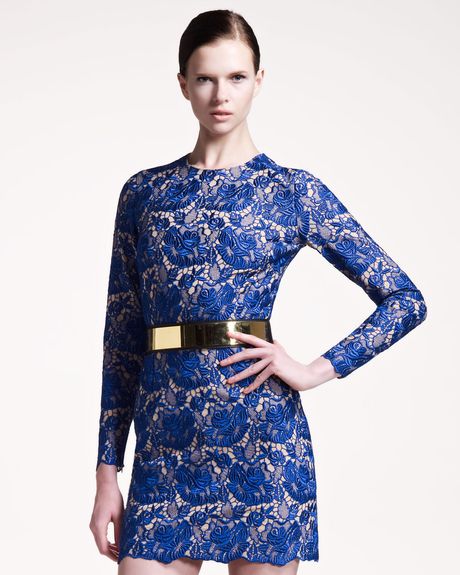 Stella Mccartney Guipure Lace Dress in Blue - Lyst