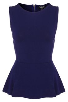Topshop Sleeveless Peplum Top - Lyst