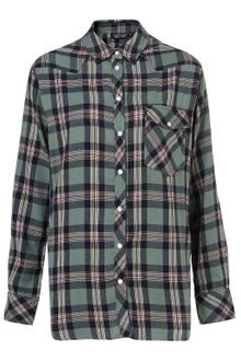 Topshop Oversize Check Shirt - Lyst