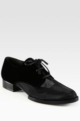 Alexander Wang Joana Mesh and Suede Laceup Oxfords