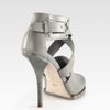 Alexander Wang Delphine Leather Sandals in Silver (oyster) - Lyst