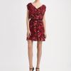 Alice + Olivia Belinda Abstract Cowl Dress in Red (floral) - Lyst