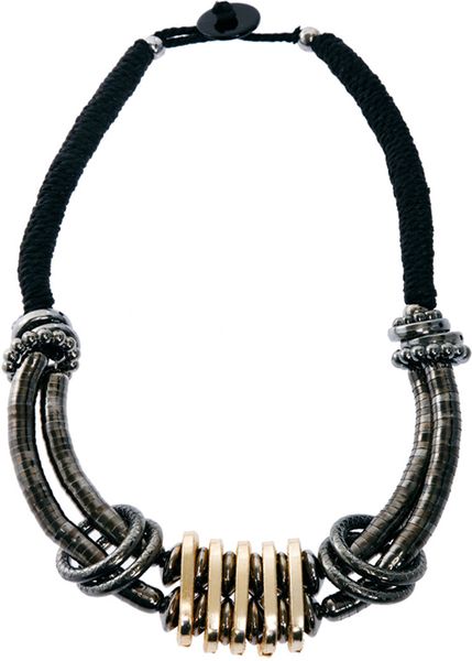 Asos Cupchain Cord Statement Necklace in Black - Lyst
