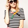 Asos Collection  Flat Round Sunglasses in Black - Lyst
