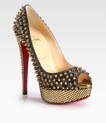 Christian Louboutin Studded Crystalheel Platform Pumps - Lyst