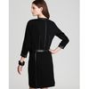 Dkny Three Quarter Sleeve Leather Trim Cardi Jacket in Black - Lyst