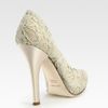 Dolce & Gabbana Semi Sheer Lace And Satin Platform Pumps in Beige (ivory) - Lyst