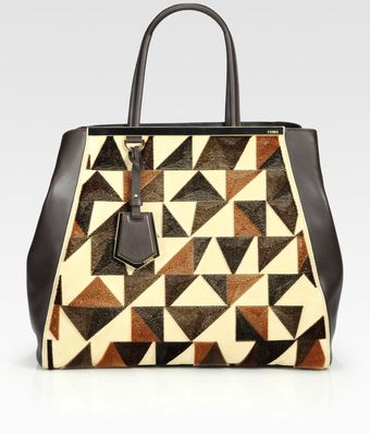 Fendi Dumbo Large Mixed Media Tote - Lyst