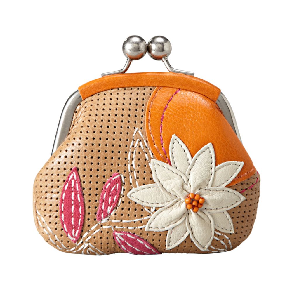 fossil purse with flowers