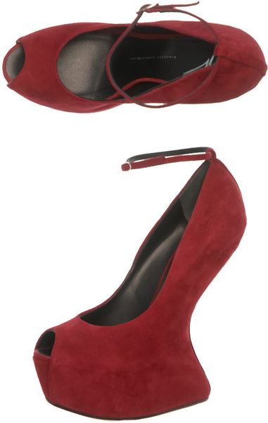 Giuseppe Zanotti Sculpted Wedge Shoes in Red (raspberry) - Lyst