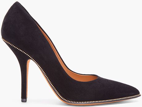 Givenchy Black Suede Zip Heels in Black - Lyst
