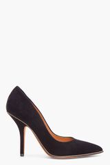Givenchy Black Suede Zip Heels