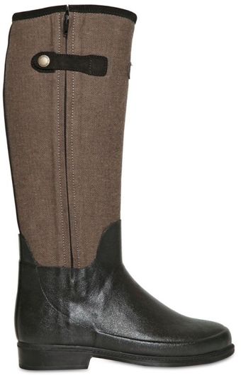 Le Chameau Waterproof Canvas Natural Rubber Boots - Lyst