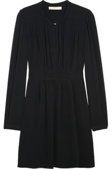 Vanessa Bruno Smocked Silk Crepe Dress - Lyst