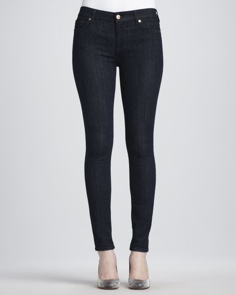 7 For All Mankind Illusion Rinse Skinny Jeans in Blue - Lyst