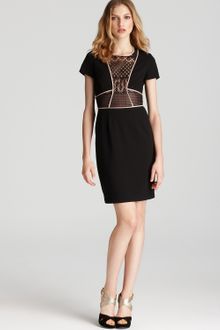 BCBGMAXAZRIA Sheath Dress Lace Inset - Lyst