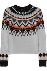 Proenza Schouler Intarsia Wool and Cashmere Blend Sweater